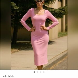 Wild Fable Long Sleeve Pink Dress